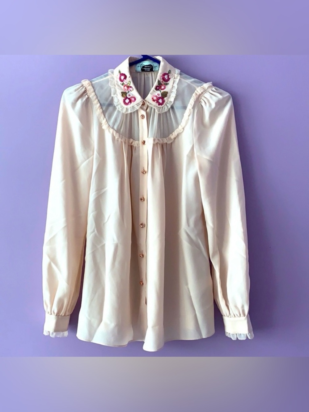 Kate Spade Madison Ave. Sequin Collar Blouse